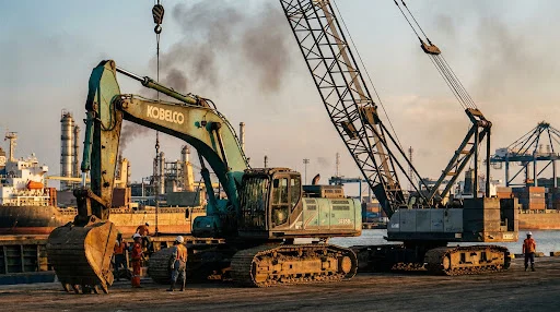 Heavy machinery at port